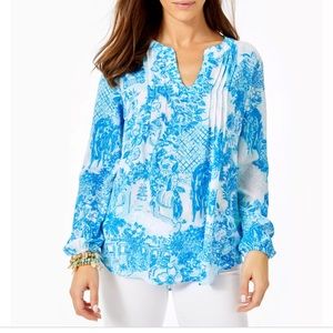 Lilly Pulitzer Blue and White Blouse